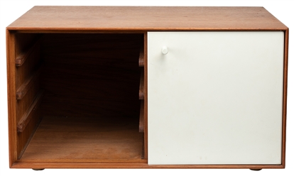  Mid Century Modern Small Tabletop Cabinet. Not dated. Teak ...