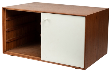  Mid Century Modern Small Tabletop Cabinet. Not dated. Teak ...
