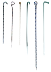  28 Antique End of Day Canes with a Plexiglas Display Case. ...