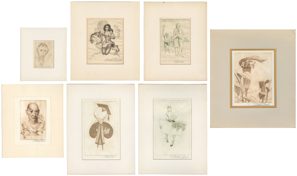  PARKE, Walter (American, 1909-1994). Group of Seven Etching...