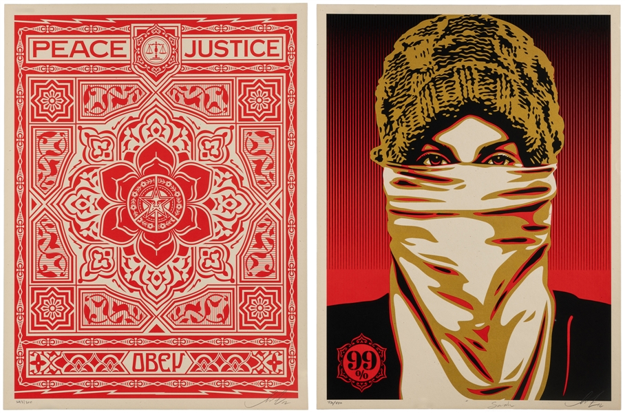  FAIREY, Shepard (American, b. 1970). Two works. Sarah and O...