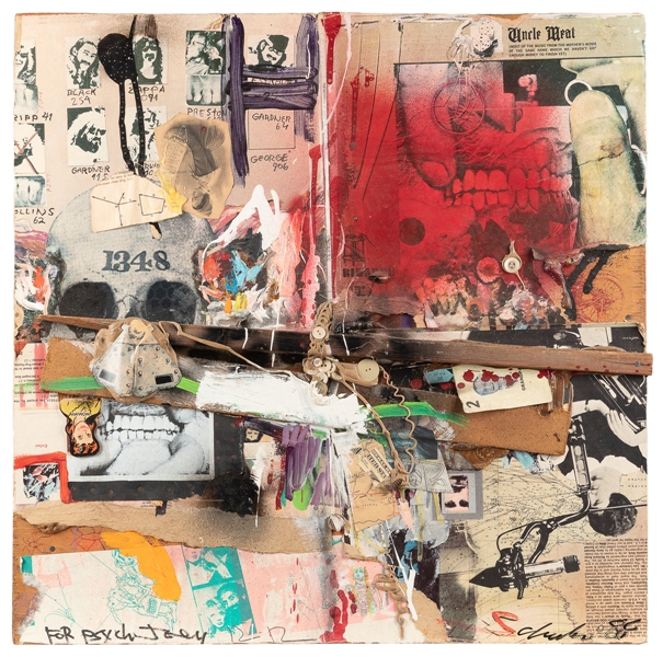 [ZAPPA]. SCHENKEL, Cal (American, b. 1947). Untitled Mixed Media Collage. 