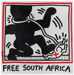  HARING, Keith (American, 1958-1990). Free South Africa. 198...