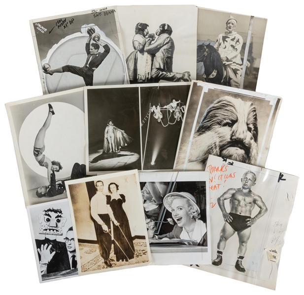  Group of 19 Newspaper Photographs. Circus, Human Interest, ...
