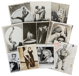  Group of 19 Newspaper Photographs. Circus, Human Interest, ...