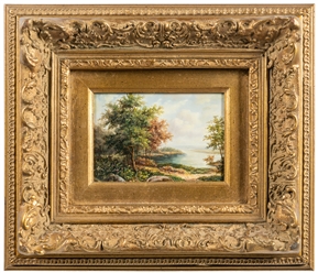  [UNKNOWN ARTIST]. Untitled Landscape with Lake. [Ca. 20th c...