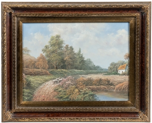  [UNKNOWN ARTIST]. Pair of Untitled Landscapes of a Pastoral...