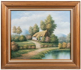  [UNKNOWN ARTIST]. Pair of Untitled Landscapes of a Pastoral...