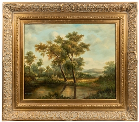  [UNKNOWN ARTIST]. Untitled Landscape of a Forest Scene with...