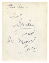  GODIE, Lee (American, 1908-1994). Lee Godie and her Muriel ...