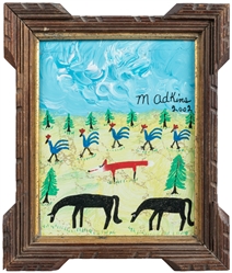  ADKINS, Minnie (American, b. 1934). Untitled. (Giraffes and...
