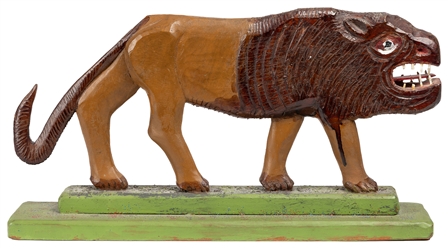  PIERCE, Elijah (American, 1892-2003). Lion. Circa 1975. Sig...