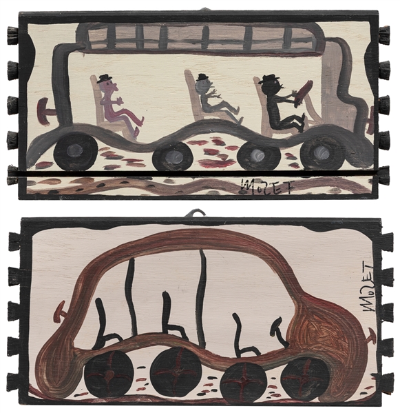  TOLLIVER, Mose (American, 1920-2006). Untitled (Two Cars, O...