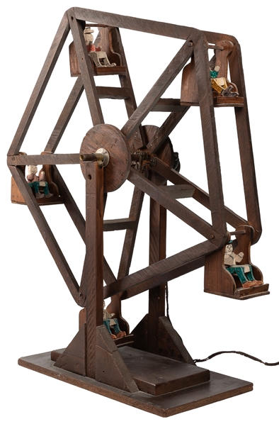  [FOLK ART] Ferris Wheel. Circa 1960. Not dated. Constructed...
