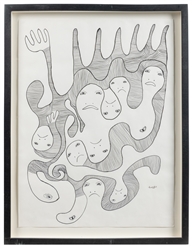  EXIL, Levoy (Haitian, b. 1944). Two Untitled Drawings. 1988...