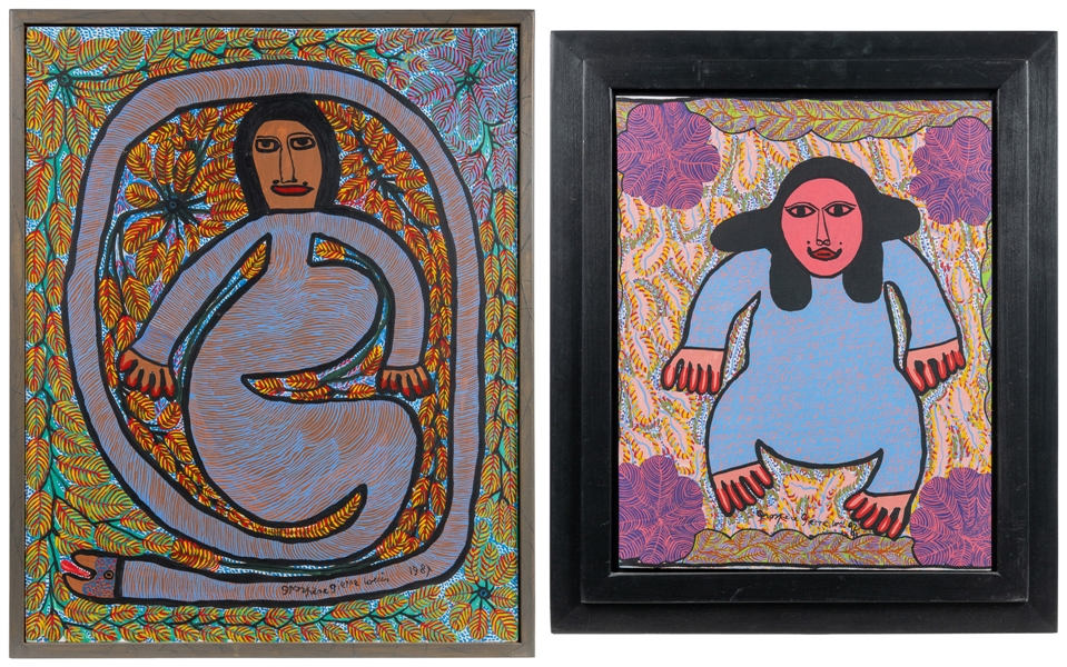  PIERRE LOUIS, Prosper (Haitian, 1947-1996). Two Untitled Fi...