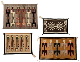  Group of Four Navajo Rugs. Mary Chee, Mary Todachine and un...