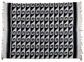  Group of Six Mexican Weavings. One Large Zapotec Blanket. S...