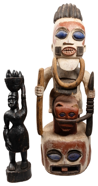  Oceanic Tall Figural Sculpture and Ethnographic Sculpture o...