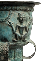  Indonesian Handcrafted and Wrought Iron Drum. 20th century....