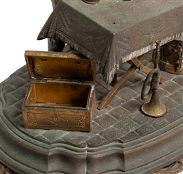  [CUPS & BALLS]. Frise-Poulet. Circa 1875. Bronze desk set i...