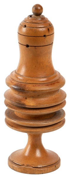  Rattling “Pepper Shaker" Coin Vase. English [?], ca. 1880. ...