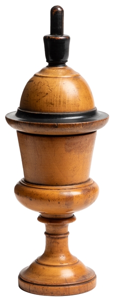  Color Changing Ball Vase. Circa 1890. Turned wooden vase ch...