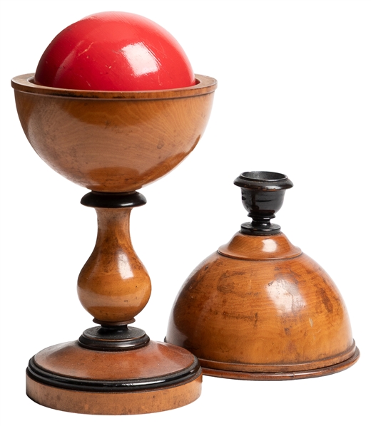  Boxwood Ball Vase. Circa 1885. Finely turned vase for the v...