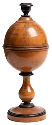 Boxwood Ball Vase. Circa 1885. Finely turned vase for the v...