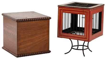  Flyto Cage. Circa 1890. A metal bird cage vanishes from a h...