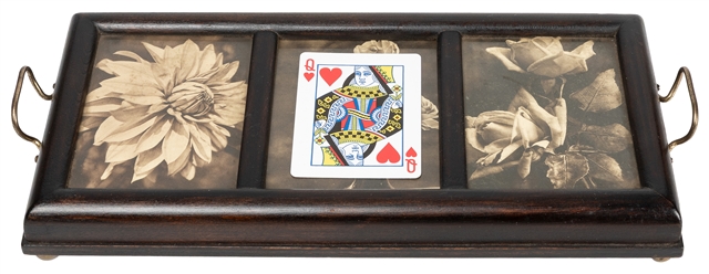  Locking Card Switching Tray. Circa 1900. Wooden tray with f...