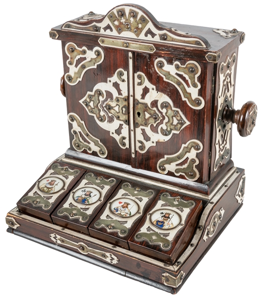  Card Press. Circa 1890. Elaborate and decorative cabinet-li...