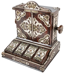  Card Press. Circa 1890. Elaborate and decorative cabinet-li...