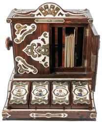  Card Press. Circa 1890. Elaborate and decorative cabinet-li...