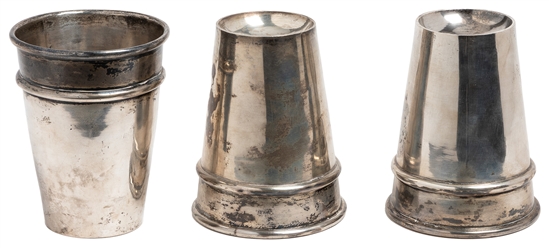  “Traditional Silver Cups. Circa 1880. Set of three well-ma...