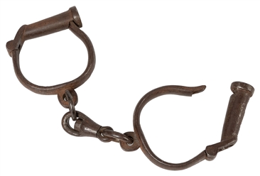  [HOUDINI]. Gaffed Darby Handcuffs. An apparently innocent p...