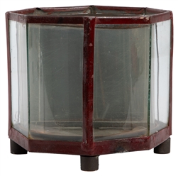  Rotating Mirror Casket. Circa 1880. Octagonal glass terrari...