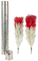  Plumes to Bon Bons. Circa 1880. Nickel-plated brass tube wi...