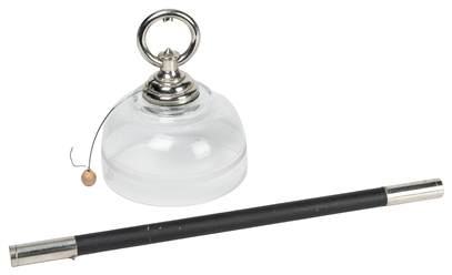  Spirit Bell. German, ca. 1900. An etched glass bell hanging...
