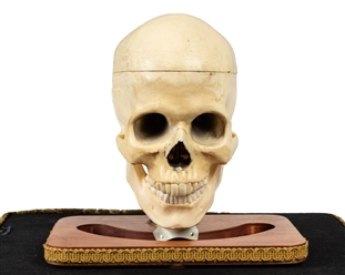  Electronic Talking Skull. Circa 1960. An imitation skull ra...