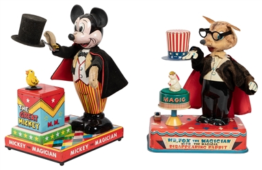  [TOYS – MAGIC]. Mickey the Magician and Mr. Fox the Magicia...