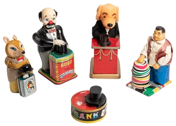 [TOYS – MAGIC]. Five Wind-Up Magic-Themed Toys. Including B...