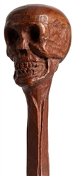  Carved Skull Wand. Circa 1961. Wooden magicians' wand carve...