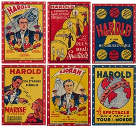  HAROLD. Group of Six Small Magic Posters. Paris: Harfort, 1...