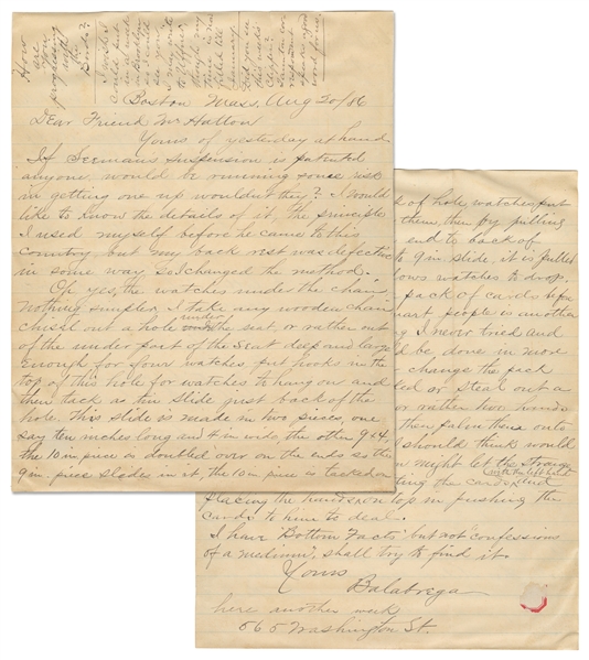  BALABREGA (Johan Moller, 1857 – 1900). Balabrega ALS to Hen...