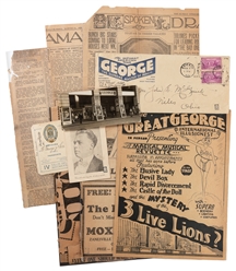  GEORGE, Grover (1877 – 1958). Small file of ephemera. Ten p...