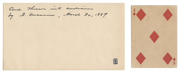  HERRMANN, Alexander (1810 – 96). Card Thrown by Herrmann th...