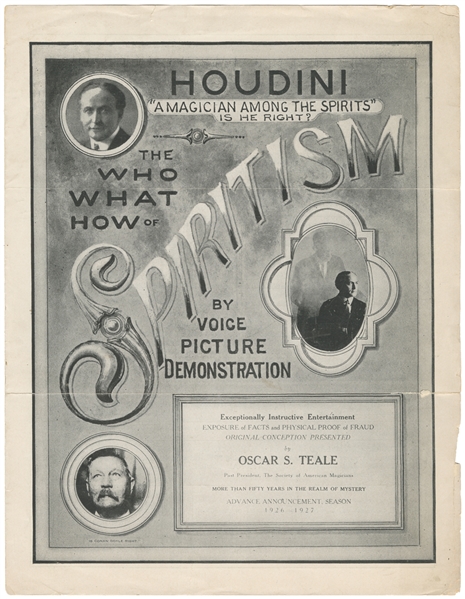  [HOUDINI]. Houdini. “A Magician Among the Spirits." Is He R...
