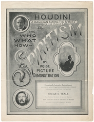  [HOUDINI]. Houdini. “A Magician Among the Spirits." Is He R...
