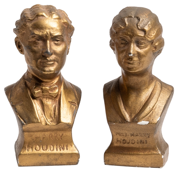  [HOUDINI]. Houdini and Beatrice Plaster Busts. New York [?]...